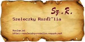 Szeleczky Rozália névjegykártya